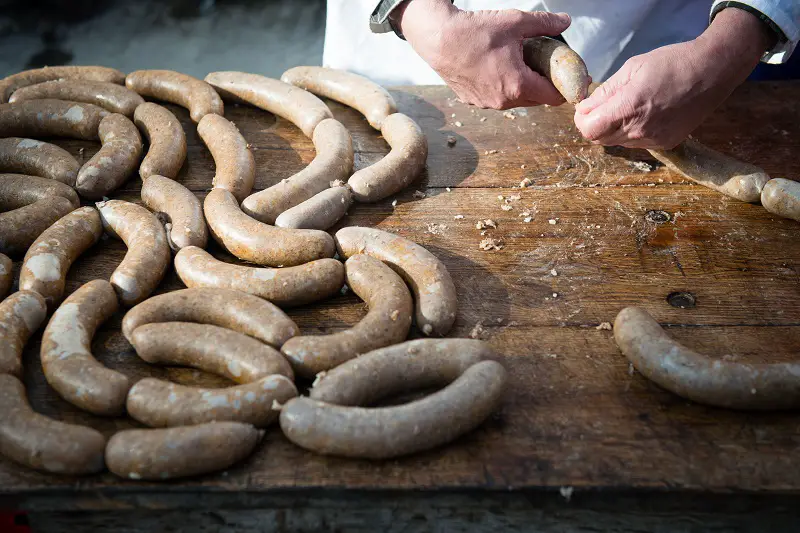 making of homemade sausages